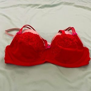 Red Adore Me Lace/ Mesh Bra
